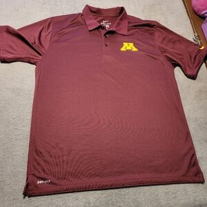 Minnesota Golden Gophers Polo Shirt Mens Large Nike Dri Fit NCAA Maroon